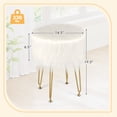 thumbnail image 4 of Giantex Faux Fur Vanity Stool Chair, Round Footstool Ottoman with Metal Legs, Fluffy Chair Footrest, Makeup Stool for Bedroom, 4 of 8