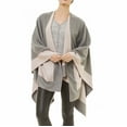 thumbnail image 5 of Women's Shawl Wrap Poncho Ruana Cape Cardigan Sweater Open Front for Spring Fall Winter (PC02-3), 5 of 13