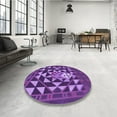 thumbnail image 4 of Ahgly Company Machine Washable Indoor Square Transitional Purple Area Rugs, 7' Square, 4 of 7