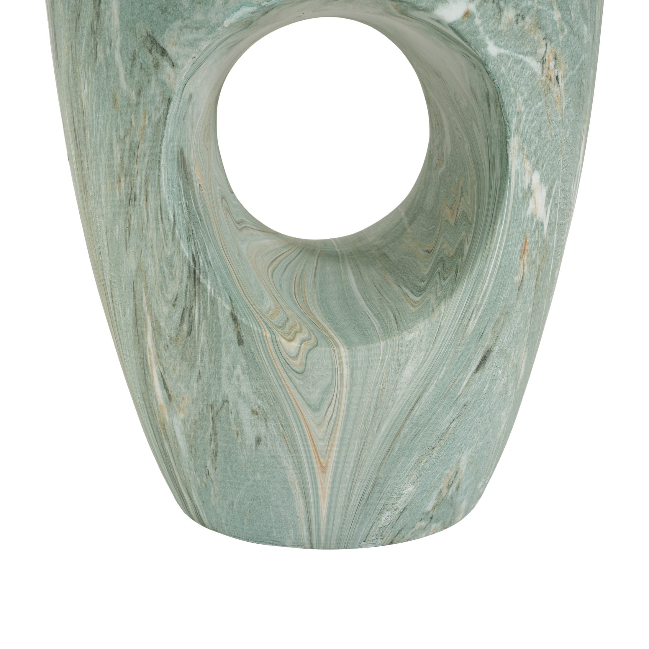 Christopher Knight Home 19.29" Modern Round Faux Marble Accent Side Table, Indoor Outdoor Use, Green