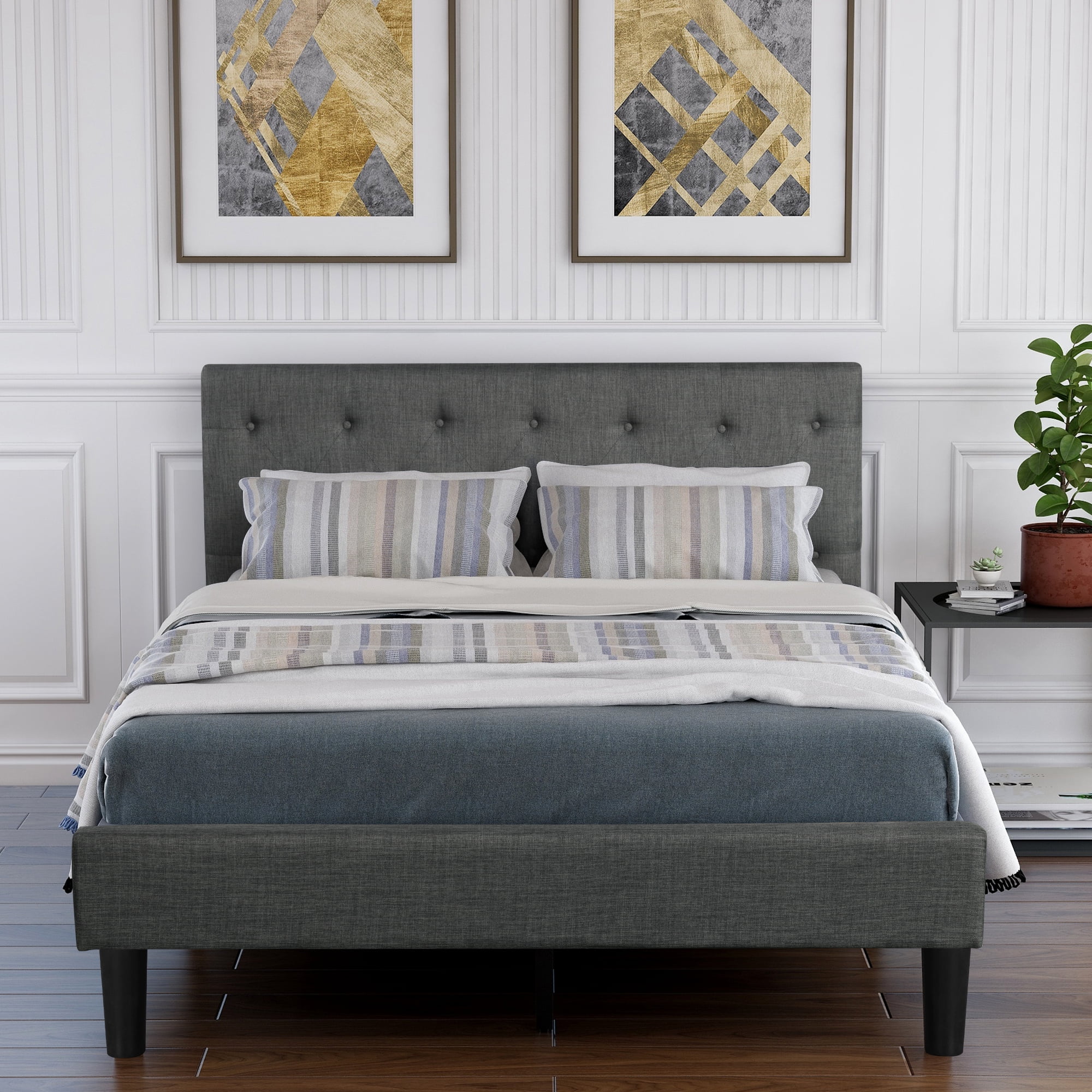 Upholstered Platform Bed Frame Tufted, Your New Twin Sized Bed Tab