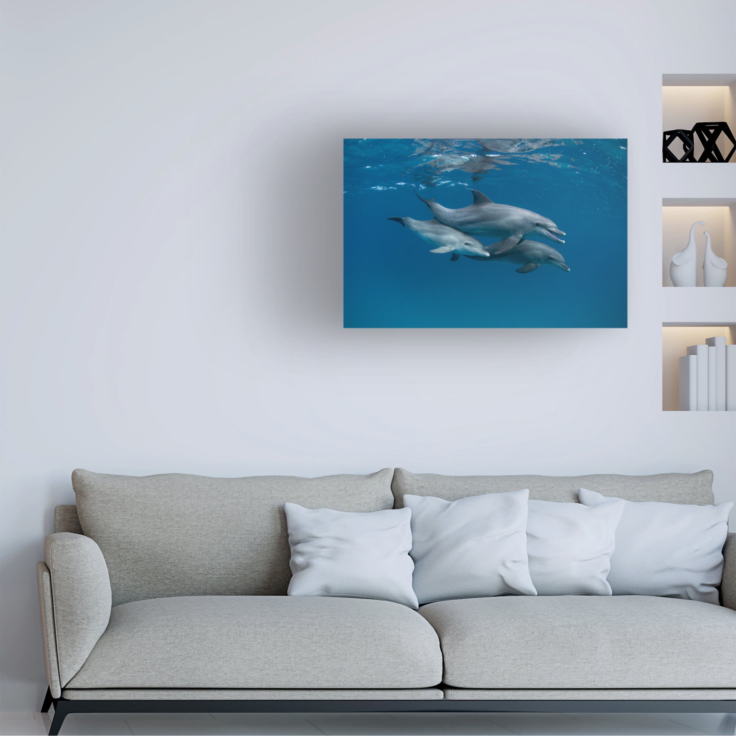 Romano Molinari 'Dolphins' Canvas Art