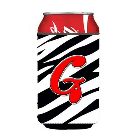 

Letter G Initial Monogram - Zebra Red Can Or Bottle Hugger