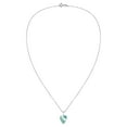 thumbnail image 4 of Passionate Cut-out Heart Green Turquoise Inlay Sterling Silver Pendant Necklace, 4 of 6