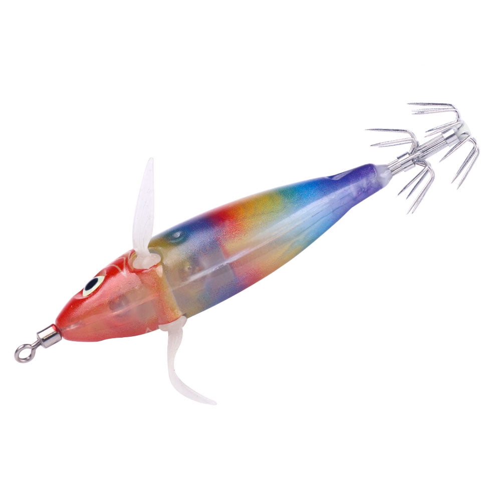 HENGJIA Squid Jig Shrimp Prawn Lures Luminous for Cuttlefish Octopus Fishing Lures 8PCS