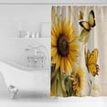 thumbnail image 2 of Shower Curtains Sets for Bathroom Decor Retro Farm SunflowersWaterproof Bathroom Curtain with Hooks,Butterfly on Linenfor Bathroom Decor,72x72IN, 2 of 7