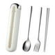 thumbnail image 2 of Juego de cubiertos reutilizables portátiles con estuche de viaje | 3 piezas de acero inoxidable, cuchara, tenedor y palillos | Utensilios para acampar, almuerzos escolares, viajes al aire libre, 2 of 6
