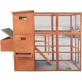 thumbnail image 5 of Omitree 90.6" Large Backyard Wood Chicken Coop Hen House Nesting Box & Run & Cleaning Tray New, 5 of 9