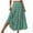 #250409A156 Green, variant on Aloohaidyvio Womens Boho Floral Print Elastic High Waist Pleated A Line Maxi Skirt