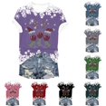 thumbnail image 2 of Drie Womens Oversized T Shirts Short Sleeve Crewneck Tops Casual Loose Basic Tee Shirts 2025 Summer Trendy Outfits Christmas Oversized Tshirts for Women Purple,S, 2 of 7