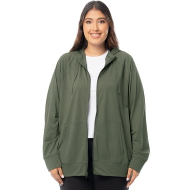 Athletic Works Women'sPlus Lightweight Zip-Up Hoodie Jacket, Size 1X-5X