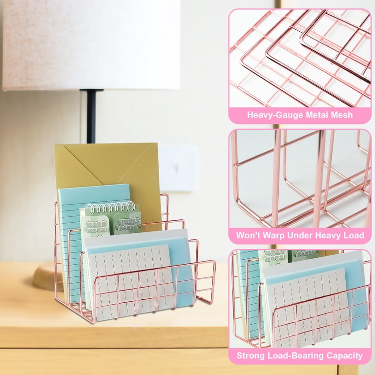 2-Pack Metal Mail Organizer with 3 Compartments photo 3