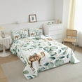 thumbnail image 3 of Erosebridal Kawaii Animal Bedding Queen Size Cute Camel Comforter Set Queen, Cartoon Wildlife Duvet Insert Green Leaf Quilt Set, Spring Plant Bedding Comforters & Sets Bedroom Decor, 3 of 6