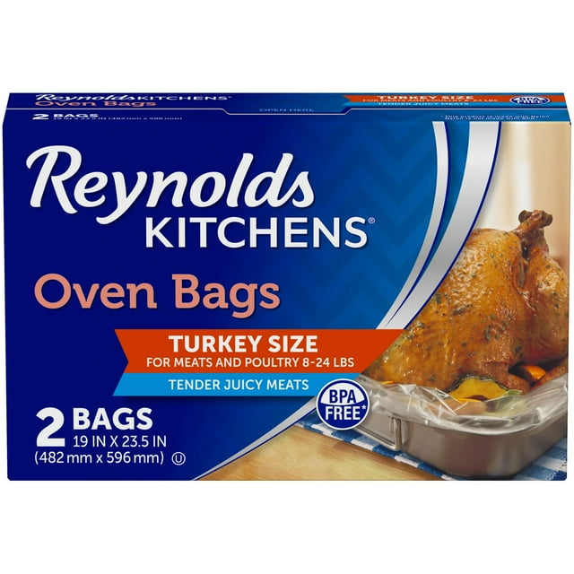 Bolsa de almacenamiento de alimentos Reynolds, tamaño pavo, para horno, 2 unidades