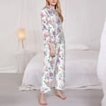 thumbnail image 3 of Balery Rose Flower B Conjunto de Pijama con Estampado para Mujer, Conjunto de Dos Piezas con Manga Larga, Ropa de Dormir Suave con Bolsillos, Pijamas Cómodos-Medium, 3 of 7