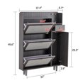 thumbnail image 3 of Shoe Cabinet for Entryway, Natural Shoe Cabinet with 3 Rattan Flip Drawers, 1 Door and 1 Storage Drawer, Freestanding Wood Shoe Rack Organizer for Closet, 3 of 9