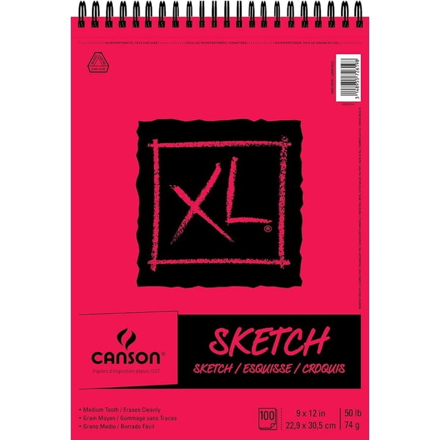 Libreta Cuaderno Block Dibujo Canson Xl Sketch 100h 22,9x30,5cm 74g CANSON