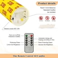 thumbnail image 5 of Bear Tile Yellow Pattern Flameless Candles 2 PCS with Remote Realistic Moving Flame LED Tapered Pillar Set for Home Decor, 5 of 7