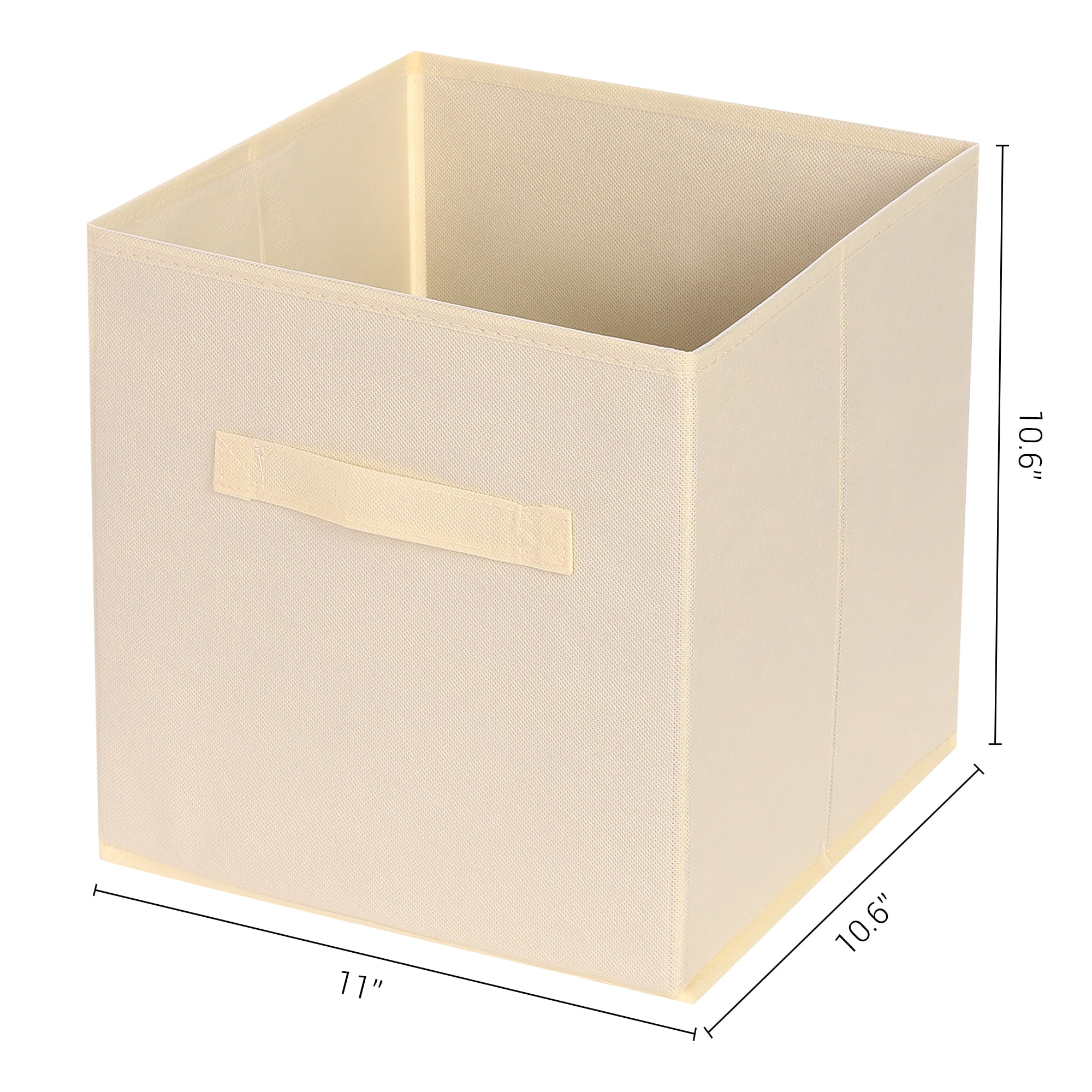 Unique Bargains Fabric Storage Cube Storage Bin Beige 11*10.6*10.6in