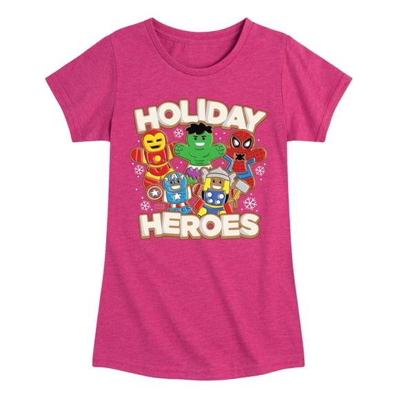 Marvel - Holiday Heroes - Youth Girls Short Sleeve T-Shirt
