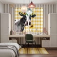 thumbnail image 6 of Curtains 63 Inch Length 2 Panels, Sunflowers Cow Grommets Window Treatment Curtain, Farm Animal Yellow Buffalo Plaid Thermal Curtains Drapes for Living Room/Bathroom, 6 of 9