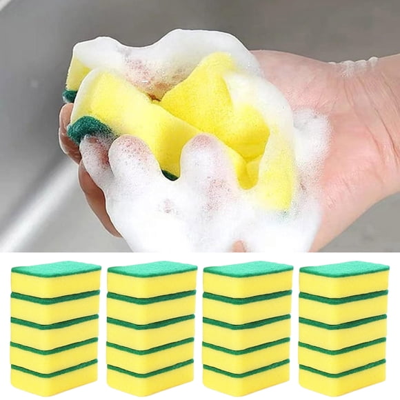 Kitchen Cleaning Sponges 20 Pack Heavy Duty Non Scratch Scouring Pads Dish Washing Scrubbers For Household Bathroom And Car