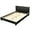 Black, variant on Costway Full Upholstered Platform Bed Frame with Linen Headboard Wood Slat Gray