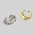 thumbnail image 4 of Wave Ring Double Glazed Copper Ring Irregular Line Design in Gold and White Gold Finish Approximately 9mm Wide and 17mm Diameter Jewelry Ring for Women, 4 of 4