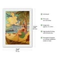 thumbnail image 2 of Visit Hawaii - Hawaiian Hula Dancer with Ukulele - Vintage Hawaiian Travel Poster by Rick Sharp - Japanese Unryu Rice Paper Art Print 24 x 32 in, 2 of 4