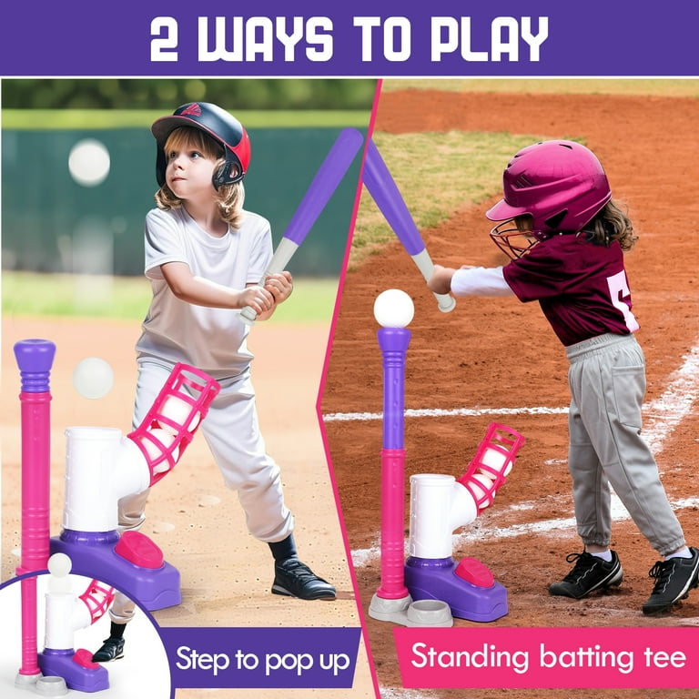 T Ball Set Toys for Kids Girls 3-5, Kids Baseball Toys Includes
