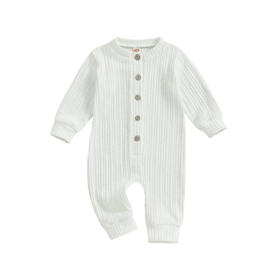 Bagilaanoe Newborn Baby Girl Boys Jumpsuits Solid Color Print Long Sleeve Bodysuits 3M 6M 9M 12M 18M Infant Fall One Piece Rompers