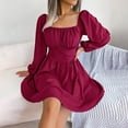 thumbnail image 5 of WJHWSX Dresses for Women,Womens Fall Dresses,Casual Dresses for Women,Long Sleeve,Easy Care,Soft,Solid,XL(US:10), 5 of 7