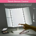 thumbnail image 1 of Trifold Makeup Mirror with 22 LED Lights,10X/3X/2X Magnification Portable Fold Lighted Table Desk Cosmetic Mirror,White, 1 of 6