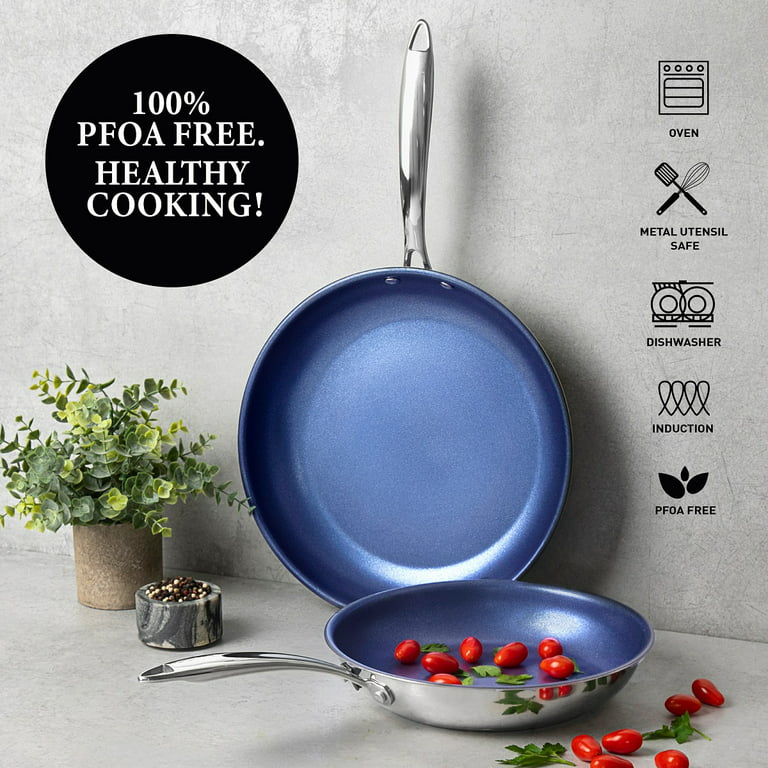 Velosan Non Stick Frying Pans Skillet, PFOA Free Granite Stone Cookware  Euro-Standard Aluminum Pans for Cooking All Stoves Compatible Induction