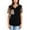 Black, variant on Women's V-Neck Leopard Print Pocket Tee with Contrast Sleeves Casual Relaxed Fit for Everyday Comfort- Small, Black