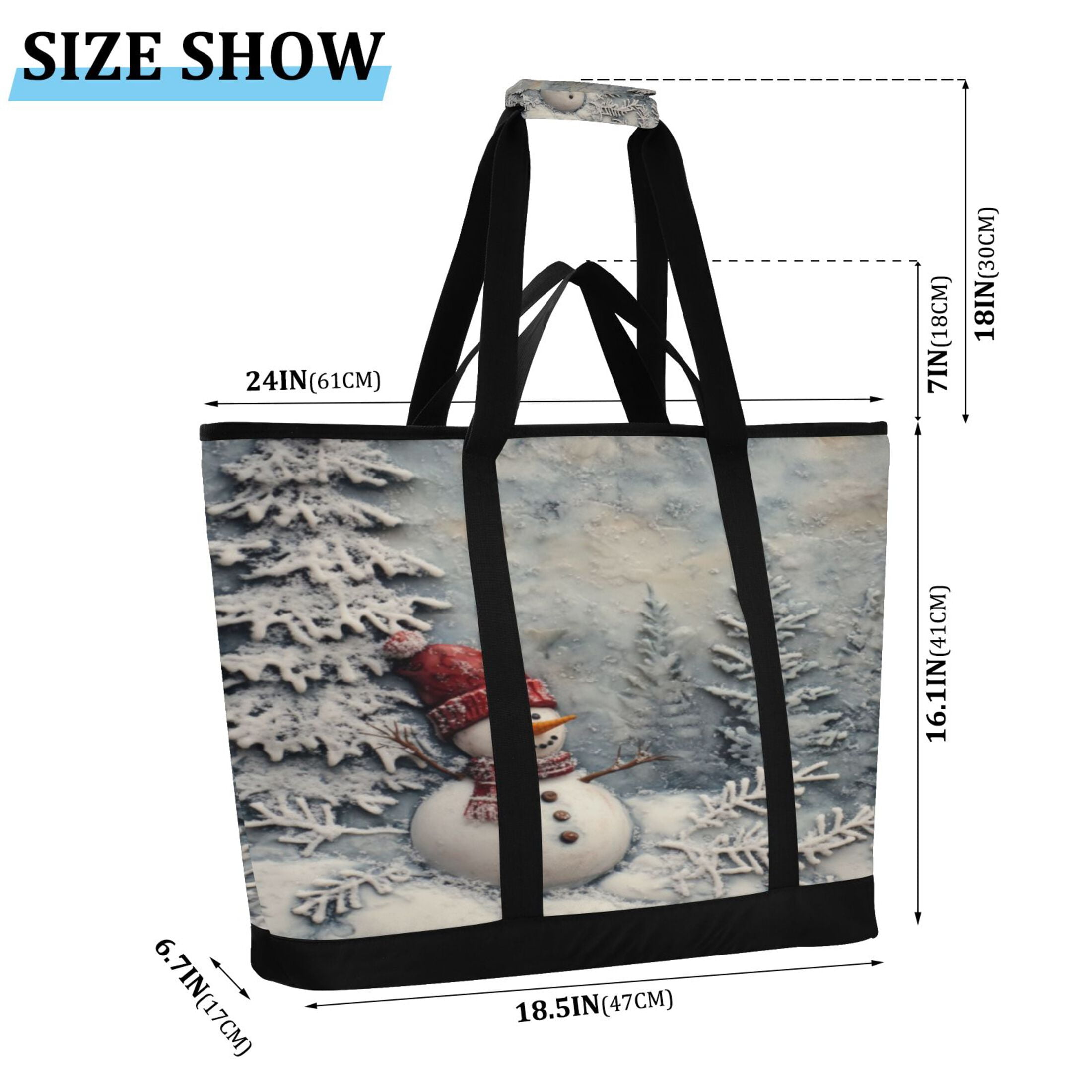 Large Hand-held Ice Pack Picnic Bag Insulation and Refrigeration Suitable for Shopping Picnics and Camping Christmas Tree and Snowman