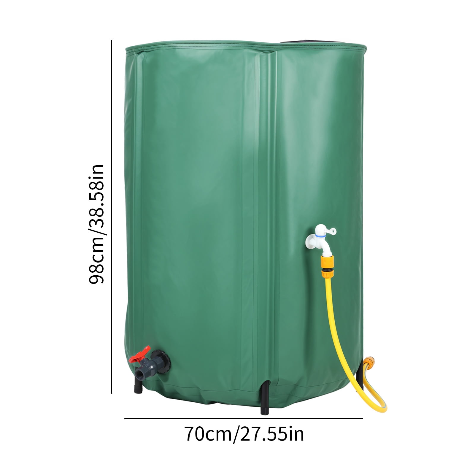 TidBay 53/100 Gallon Rain Barrel Water Collection System, Collapsible Portable Water Storage Tank, Rainwater Collector with Filter, Faucet with Switch