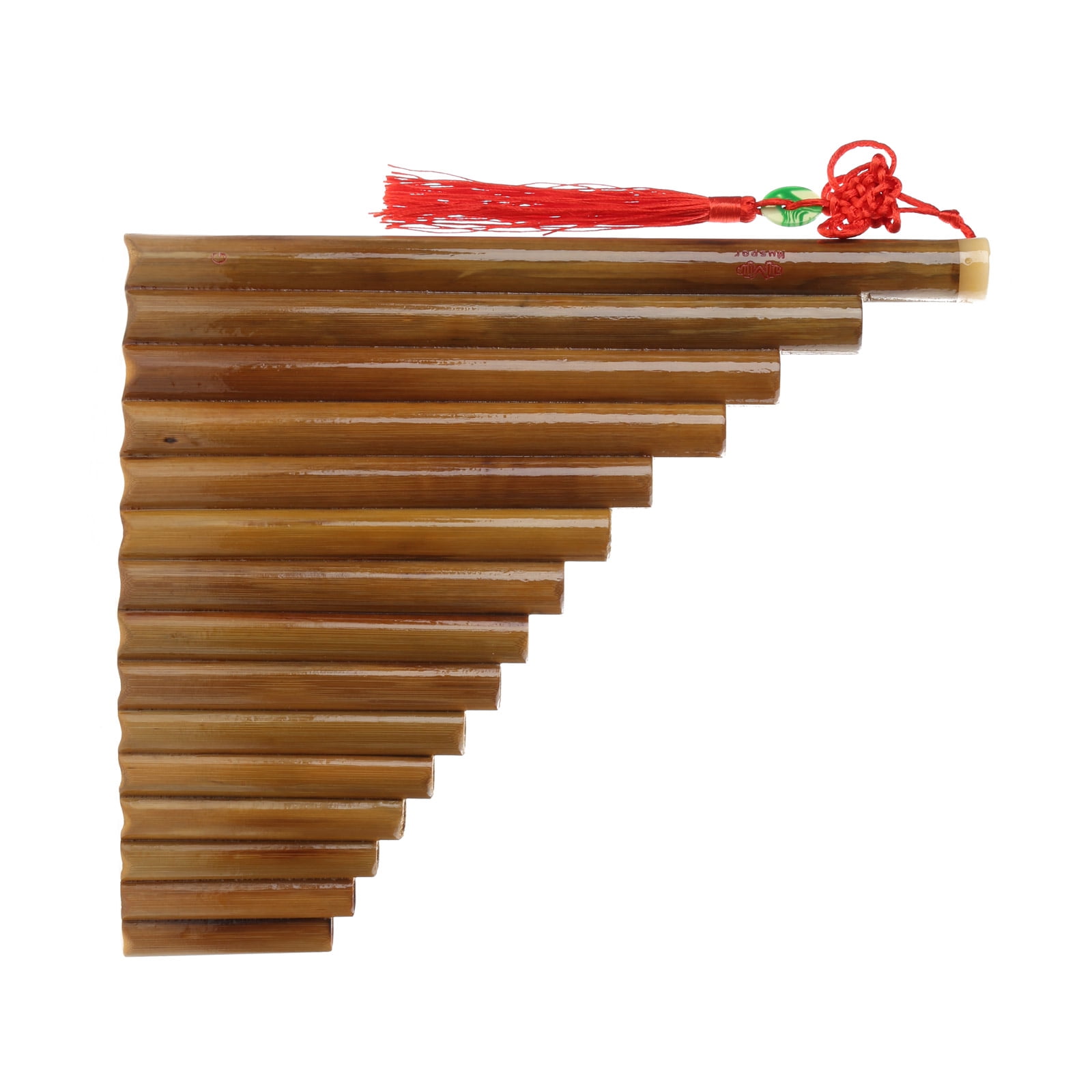 15 Pipes Traditional Brown Pan Flute G for Key Chinese Musical Instrument Pan Pipes Woodwind Instrument