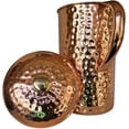 thumbnail image 2 of ½ Half Gallon - 2.2 L - 75 Oz Capacity Extra Large Hammered 100% Pure Copper Pitcher - Jug - Carafe by American Ayurveda (CPR-HMD-Â½GAL-2.2L-JUG), 2 of 8