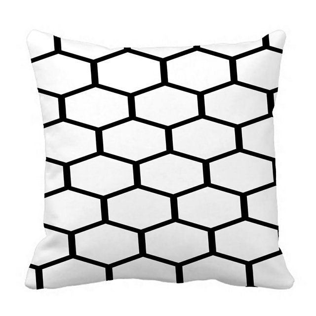Funda de almohada Vertical ABPHQTO Geometría Isométrica de nido de abeja Negra 40x40 cm