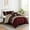 Burgundy/Taupe/Brown, variant on Chezmoi Collection 7-Piece Luxury Floral Leaves Embroidery Comforter Set, Queen, Teal Blue/Gray/Black
