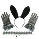 thumbnail image 1 of BRIGHTFUFU 1 juego de guantes de encaje encantadores, orejas de conejo, diadema, horquilla, collar de cosplay (negro), 1 of 8