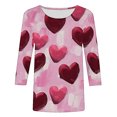 thumbnail image 5 of Womens Fashion Valentines Day Tshirts 3/4 Sleeve Crewneck Cute Heart Graphic Tee Holiday Tunic Tops, 5 of 5