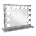 thumbnail image 3 of Impressions Vanity  Mirror Hollywood Starlight Plus with 12 LED Lights, Makeup Mirror with 5X Magnetic Glass and Wireless Bluetooth Speakers (Silver), 3 of 7