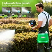 SideKing Battery Powered Sprayer 2 Gallon,Electric Garden Sprayer with 3 Spray Force, Battery Indicator, Rechargeable Handle, 23.6 Telescopic Wand,4 Mist Nozzles,Shoulder Strap, for Lawn and Garden