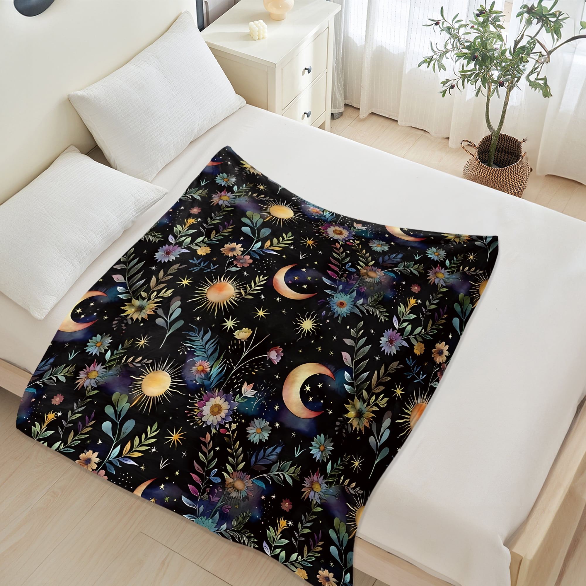 Fleece Blanket for Bed & Sofa - Soft Printed Throw Blanket, Fuzzy Blankets & Throws 40x50 Inches