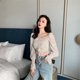 thumbnail image 5 of Camisa estampada floral Blusa de cuello cuadrado de manga larga Top plisado informal para mujer tholdsy AP001734-01, 5 of 7