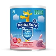 (2 pack) PediaSure Grow & Gain Shake Mix Powder, Strawberry, 14.1 oz Can, 8 Servings