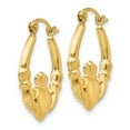 thumbnail image 2 of 14K Yellow Gold Polished Claddagh Hoop Earrings, 2 of 4