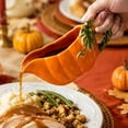 thumbnail image 3 of Fall Gravy Boat,Ceramic Pumpkin Shape Thanksgiving Decorative for Dining Table Harvest Party, 3 of 4